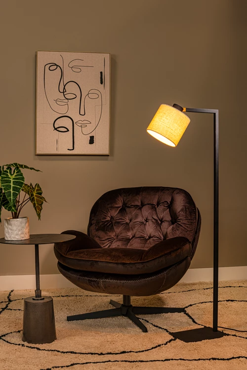 Lucide LESLEY - Floor lamp - 1xE27 - Black - atmosphere 1